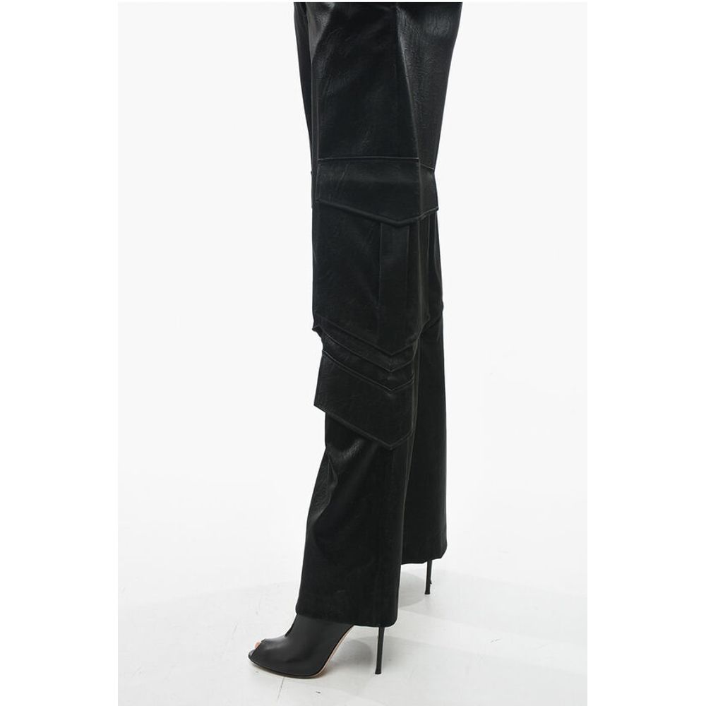 MSGM Satin Cargo Pants with Belt Loops