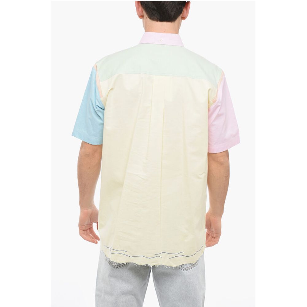 Ader Error Button-down Cotton Shirt with Color Block Motif