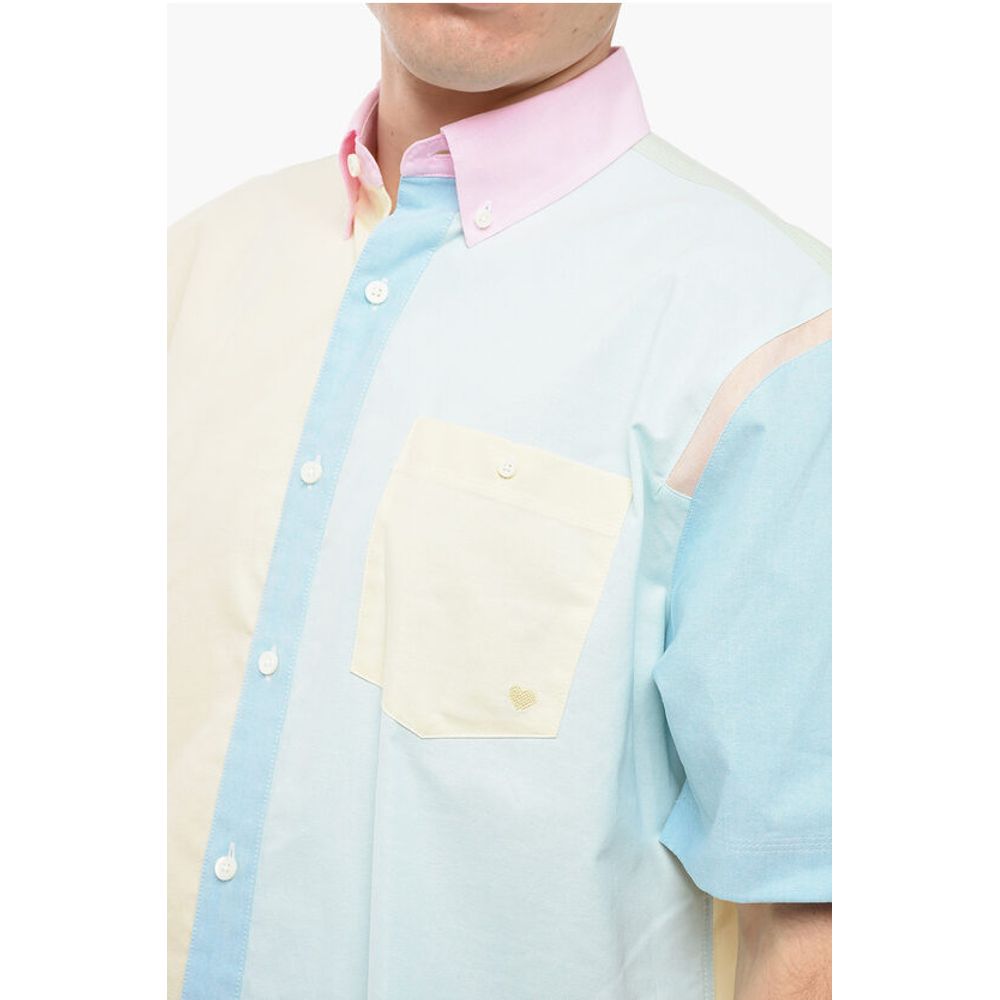 Ader Error Button-down Cotton Shirt with Color Block Motif