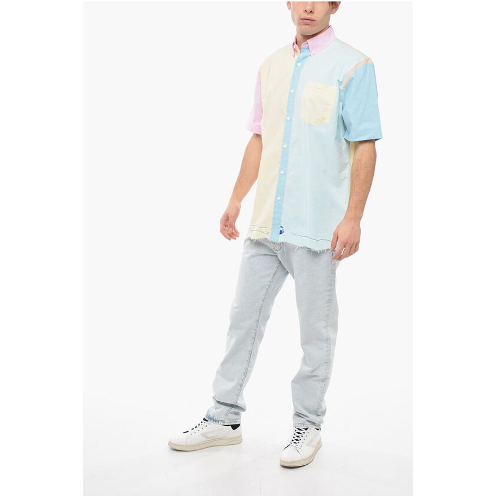 Ader Error Button-down Cotton Shirt with Color Block Motif