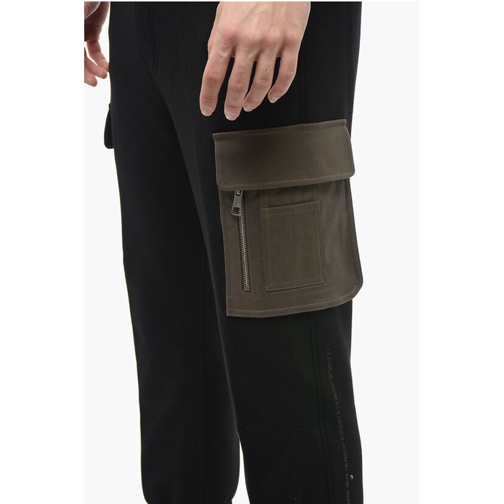 Neil Barrett Brushed Cotton Cargo Sweatpants with Contrasting Pockets
