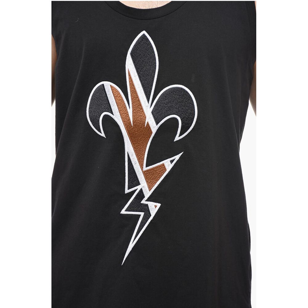 Neil Barrett Embroidered FLEUR-DE-THUNDER Tank Top
