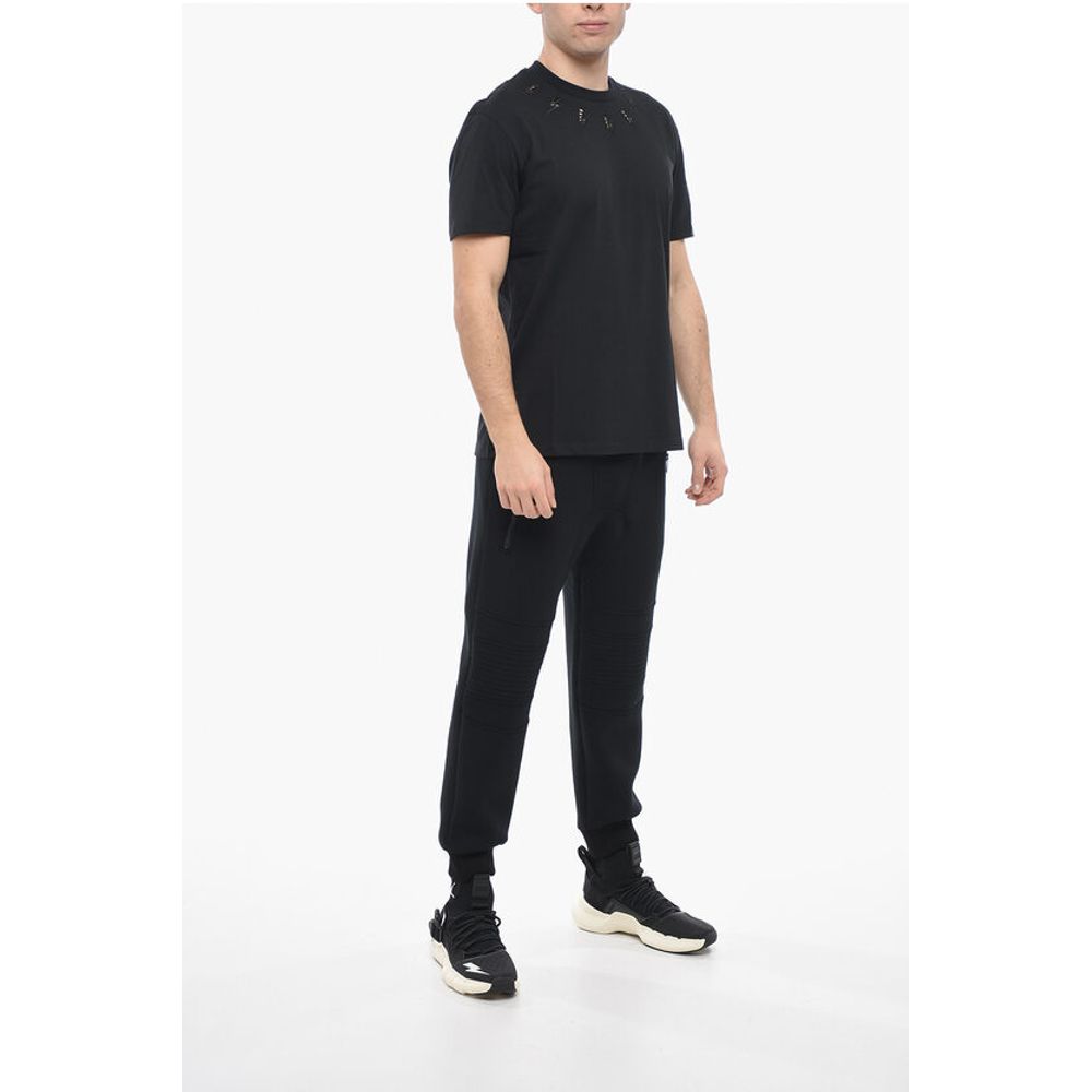 Neil Barrett Crew Neck BRODERIE ANGLAISE Slim Fit T-Shirt