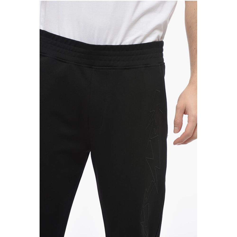Neil Barrett Skinny Fit JUMBLED BOLTS Sweatpants with Embroideries