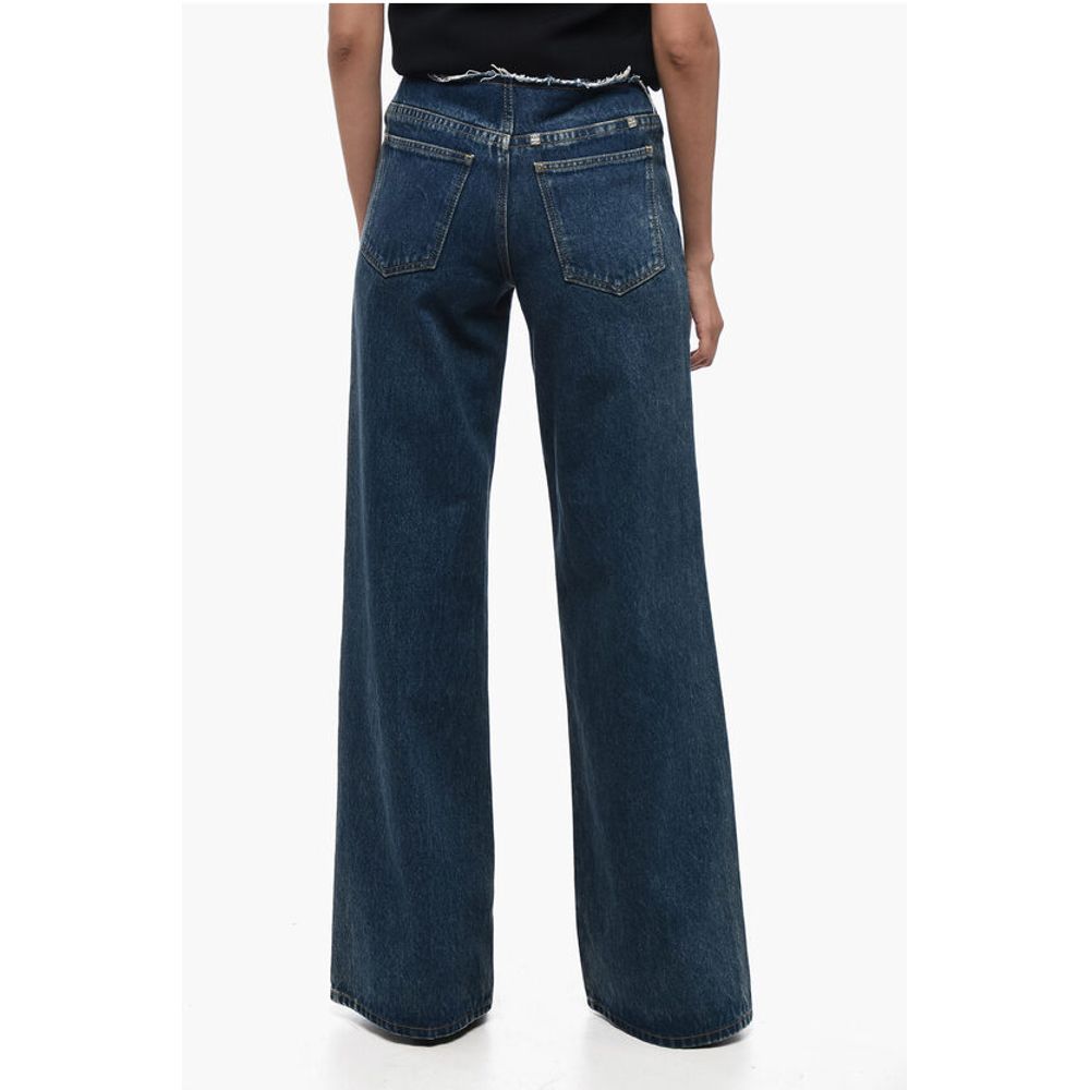 Givenchy Dark Wash Palazzo Denims with Raw-cut Detail 30cm