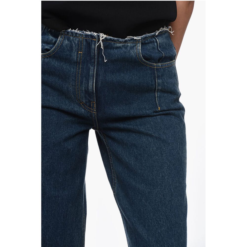 Givenchy Dark Wash Palazzo Denims with Raw-cut Detail 30cm
