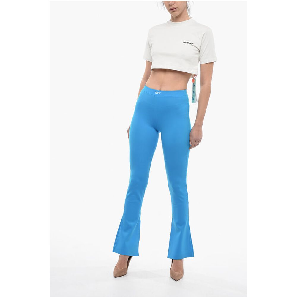 Off-White Logo Print SPLIT Flare Fit Leggings