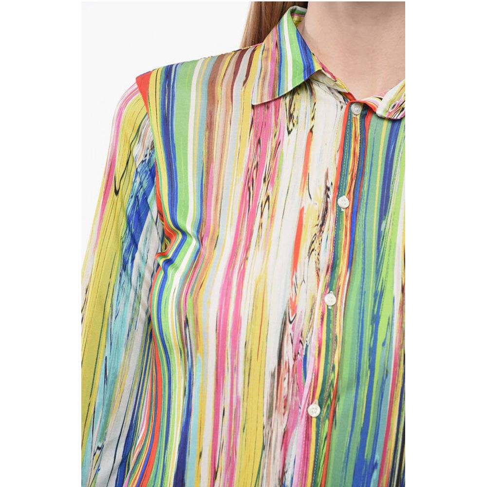Dsquared² Multicolored Jersey Shirt with Standard Collar