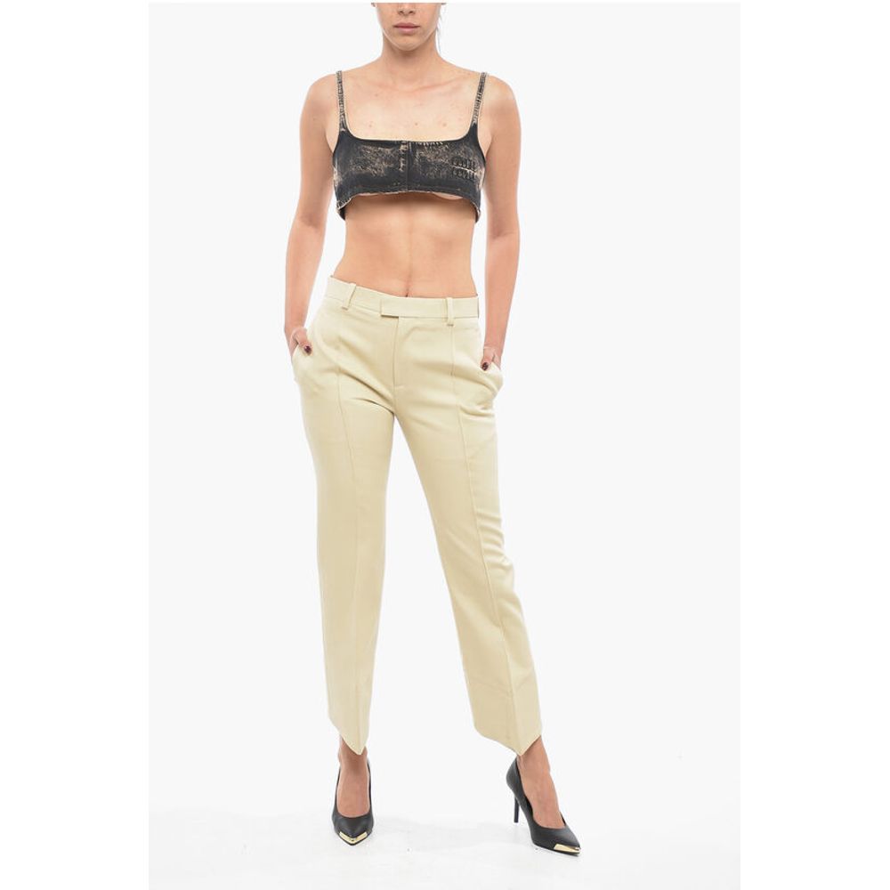 Bottega Veneta Cotton Front-pleated Pants with Curved Design