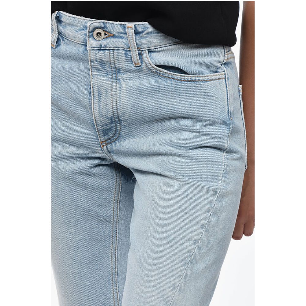 Off-White Fringed Bottom TWIST SEAM Skinny Fit Denims 17cm