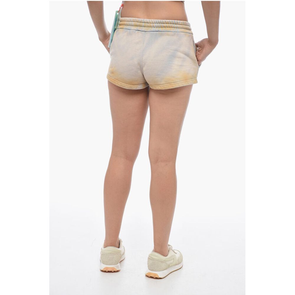 Off-White LAUNDRY Acid Wash Effect Shorts with Drawstring Waist