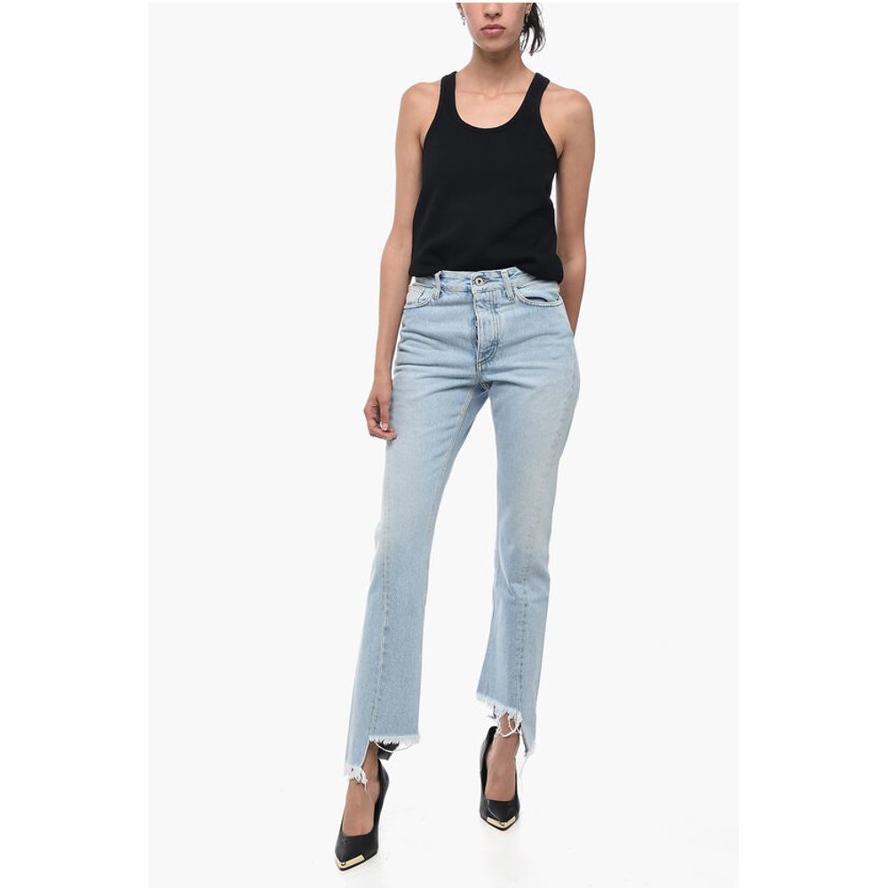 Off-White Fringed Bottom TWIST SEAM Skinny Fit Denims 17cm