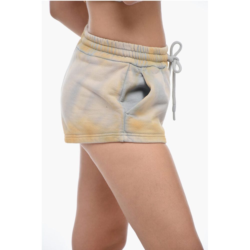 Off-White LAUNDRY Acid Wash Effect Shorts with Drawstring Waist