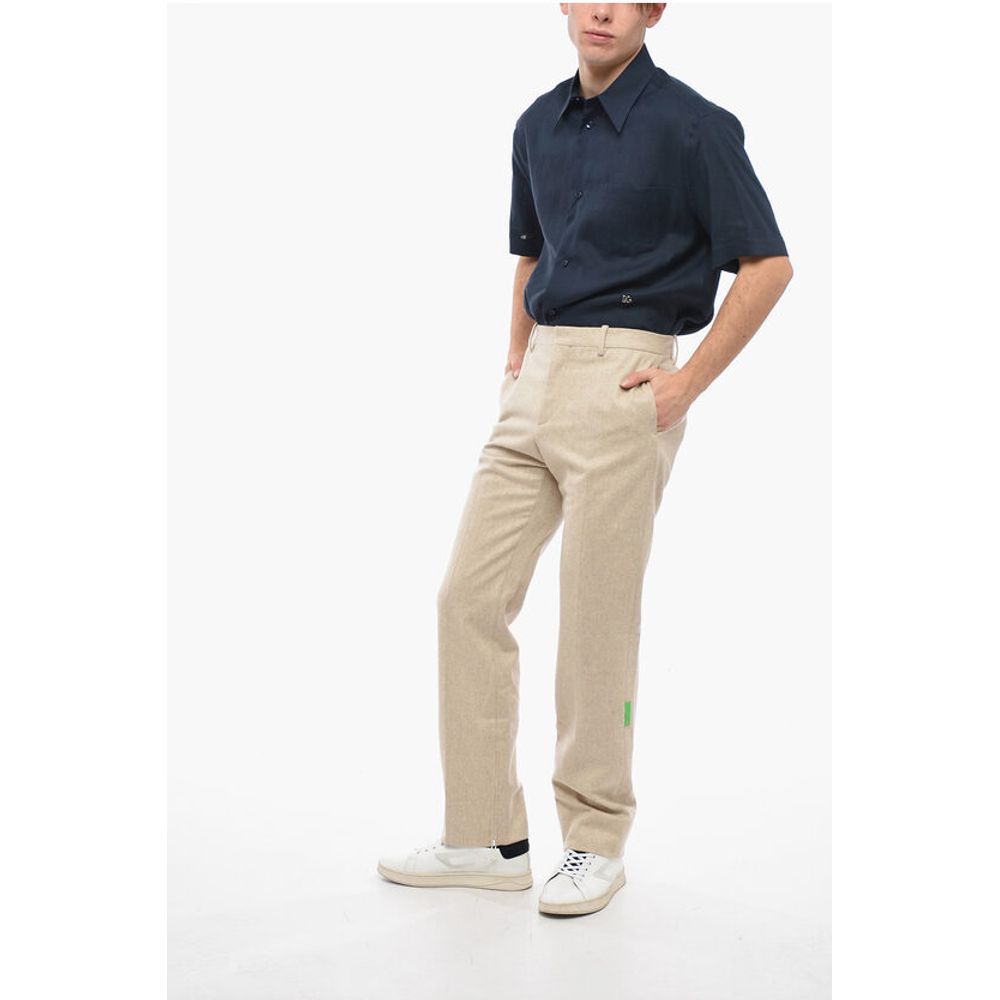 Off-White SEASONAL Virgin Wool Blend TAG Stright Fit Pants