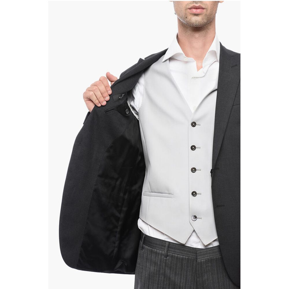 Corneliani CC COLLECTION 3-Piece CERIM.RESET Suit with Pinstriped Pants