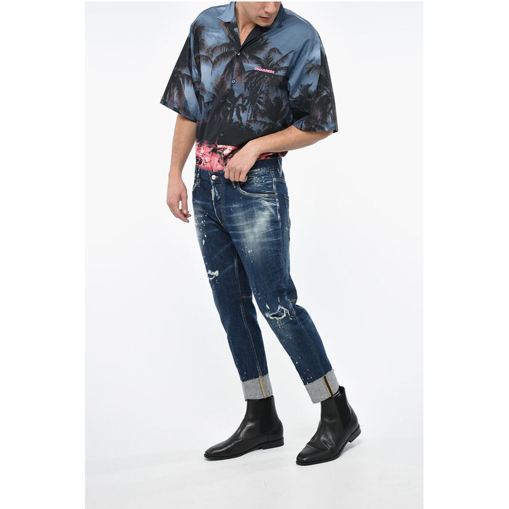 Dsquared² Tapered Fit SAILOR Denims with Vintage Effect 17cm
