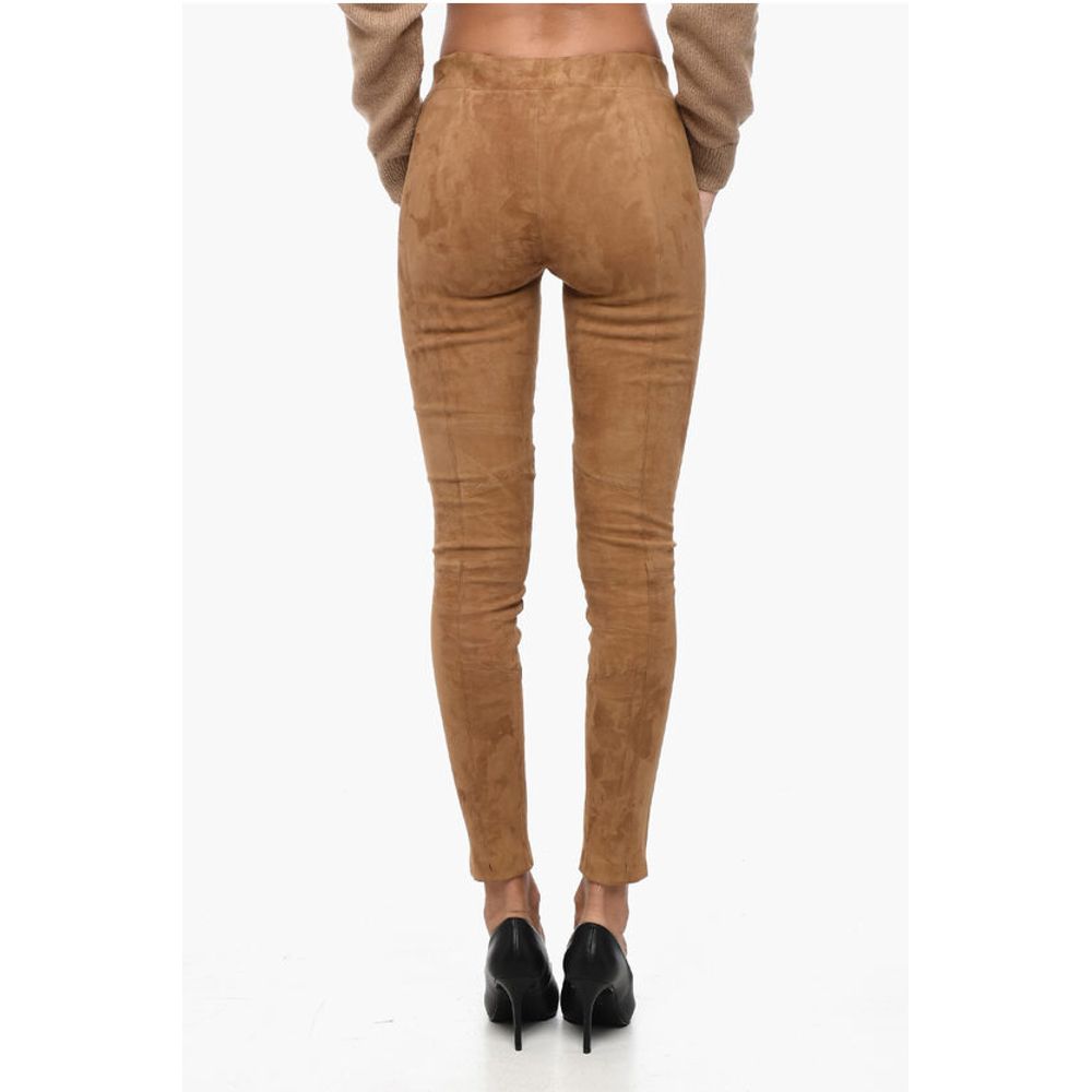 Woolrich Elastic Waistband Suede Leggings