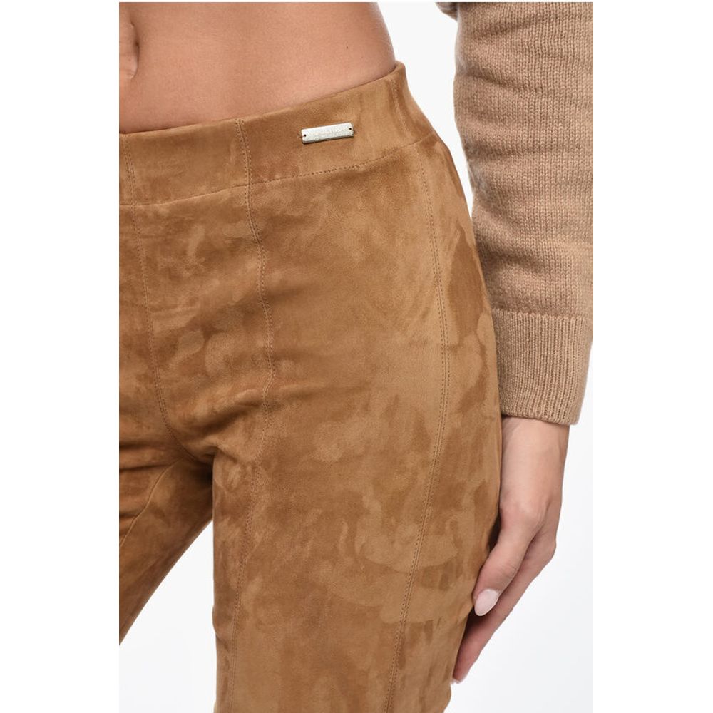 Woolrich Elastic Waistband Suede Leggings