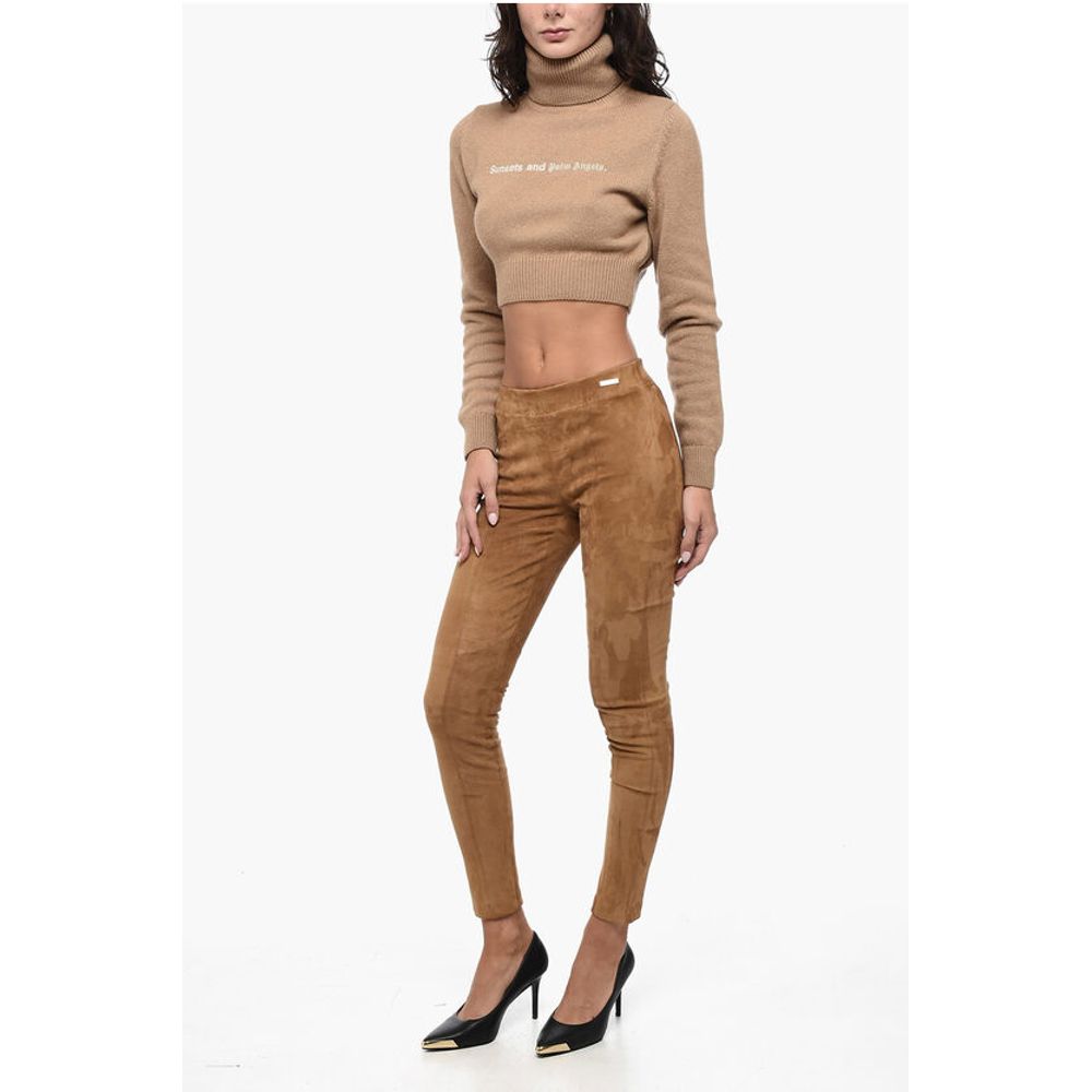 Woolrich Elastic Waistband Suede Leggings