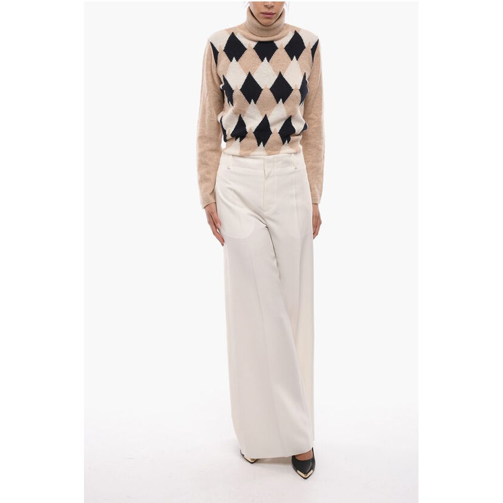 Super Blond High Waisted Palazzo Pants with Belt Loops
