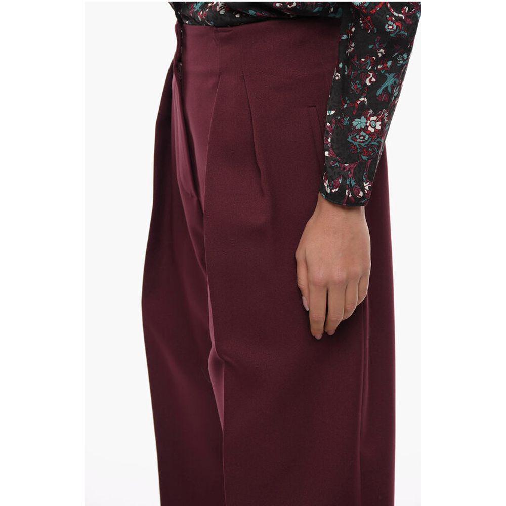 Super Blond Front-pleated Trousers with Wide-leg