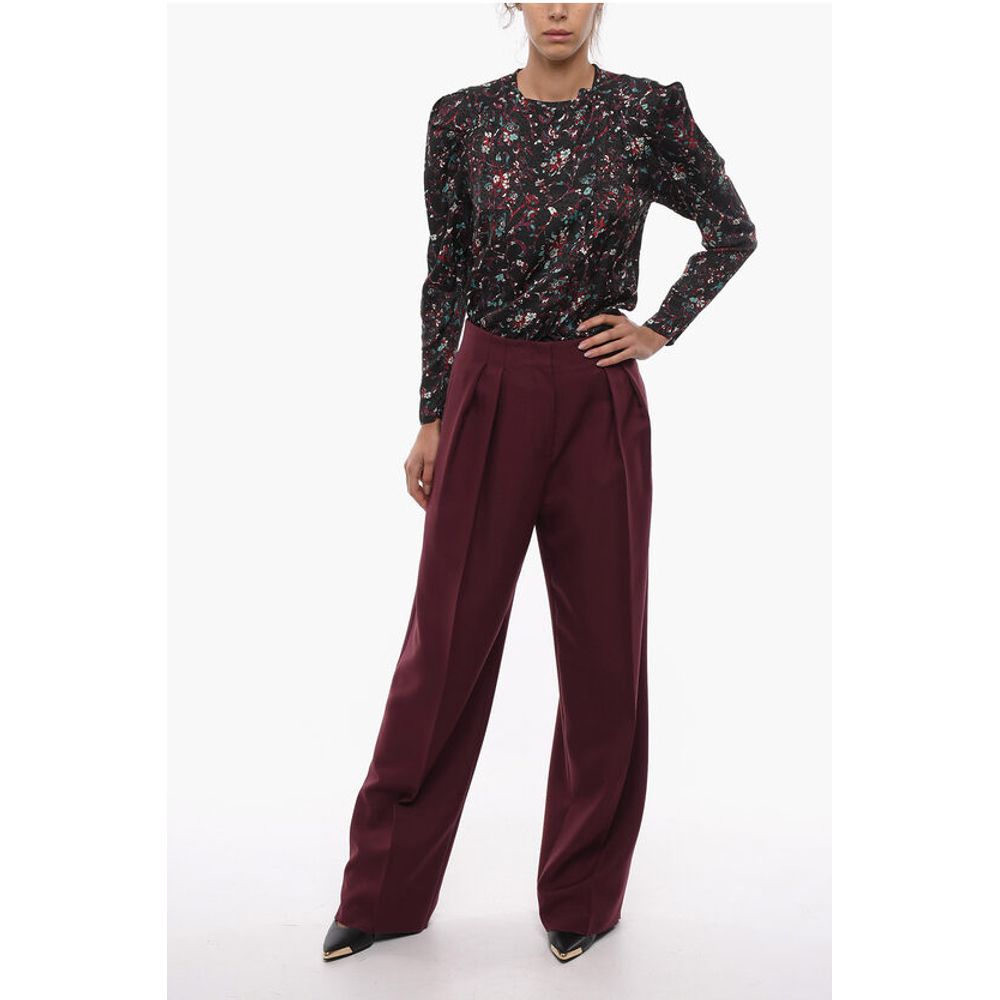 Super Blond Front-pleated Trousers with Wide-leg