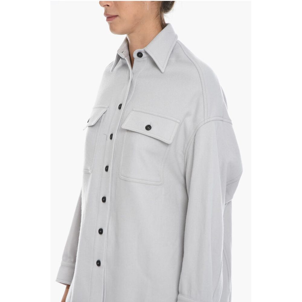 Destin Cashmere Blend Long Sleeved Overshirt with Utility Pockets