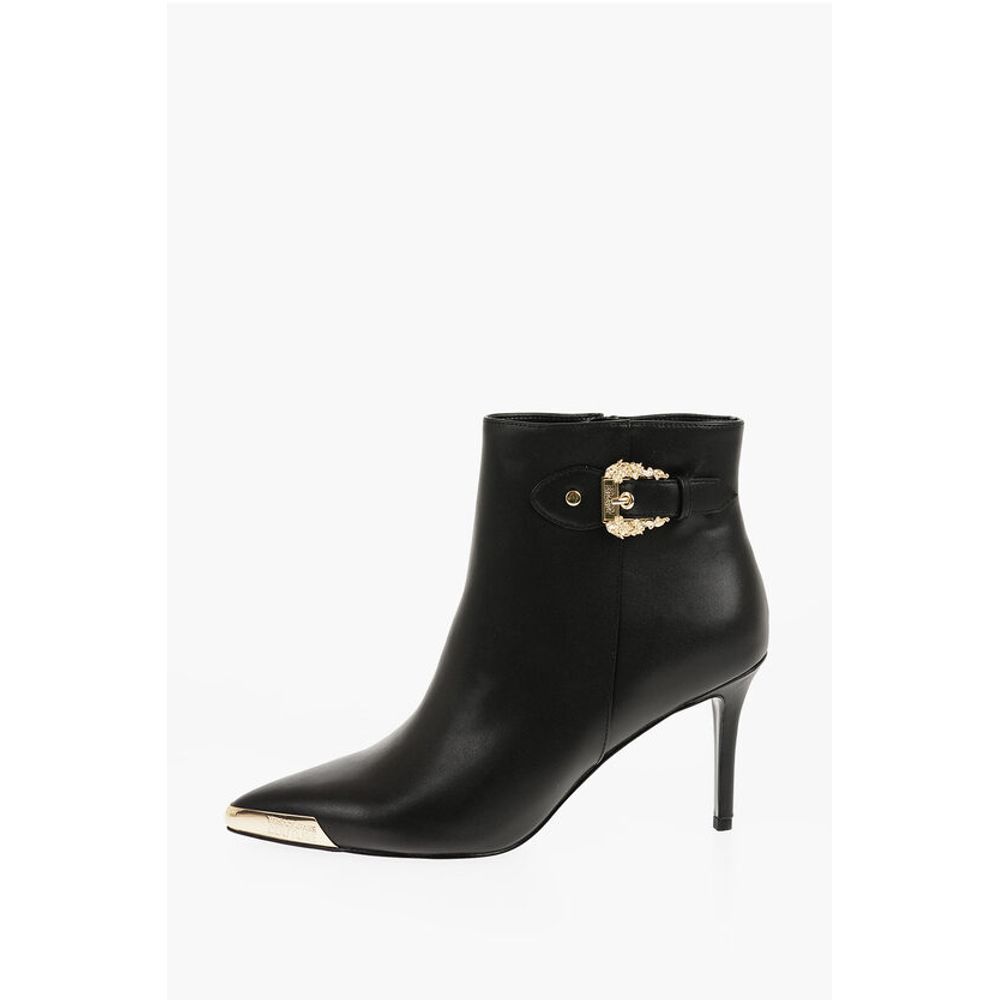 Versace JEANS COUTURE Faux Leather SCARLETT Booties with Side Zip an