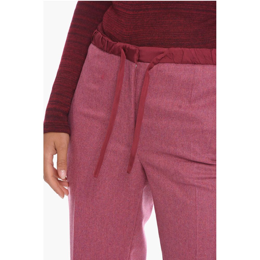 Jil Sander Wool Front-pleated Trousers with Drawstring