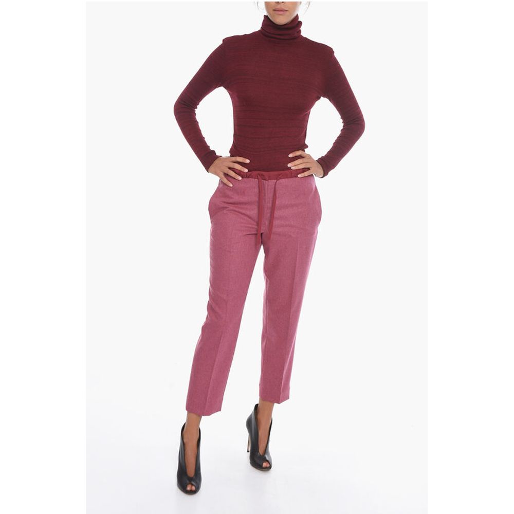 Jil Sander Wool Front-pleated Trousers with Drawstring