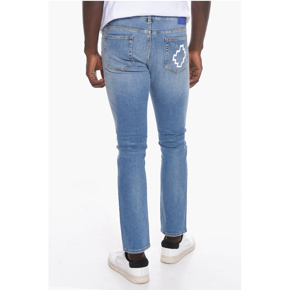 Marcelo Burlon Belt Loop TEMPERA CROSS Slim Fit Denims 17cm