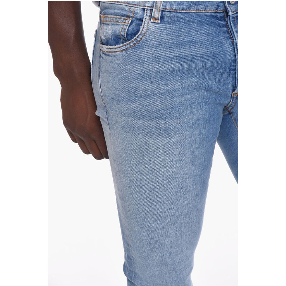 Marcelo Burlon Belt Loop TEMPERA CROSS Slim Fit Denims 17cm