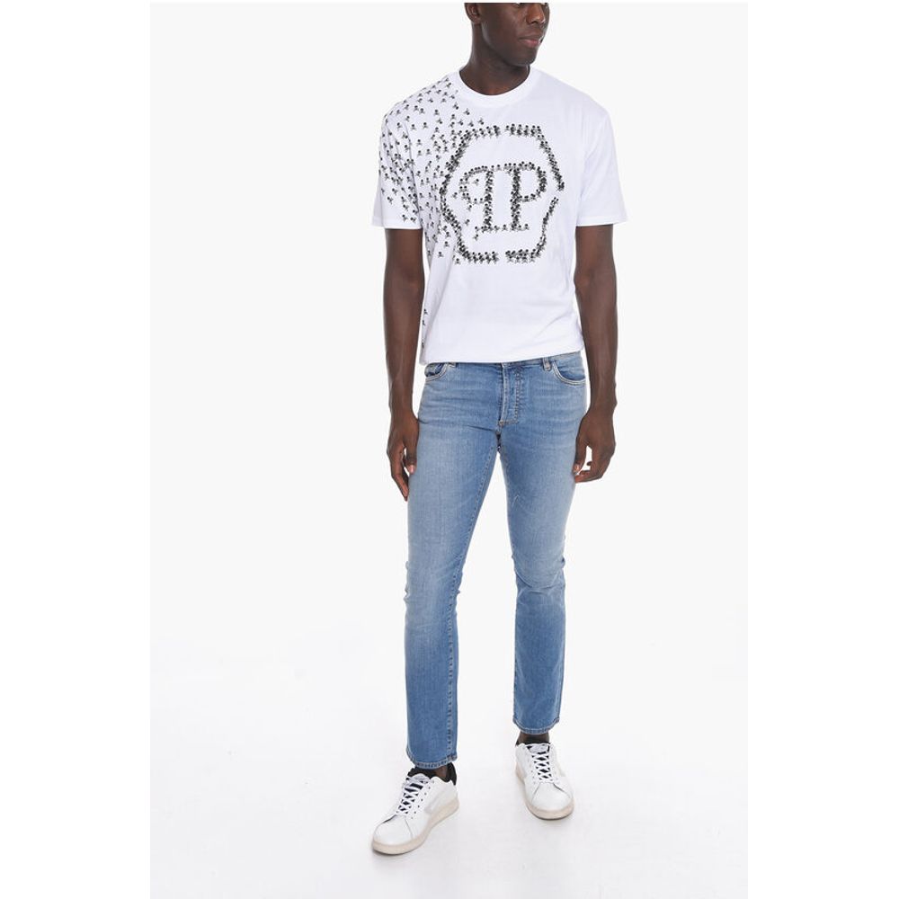 Marcelo Burlon Belt Loop TEMPERA CROSS Slim Fit Denims 17cm