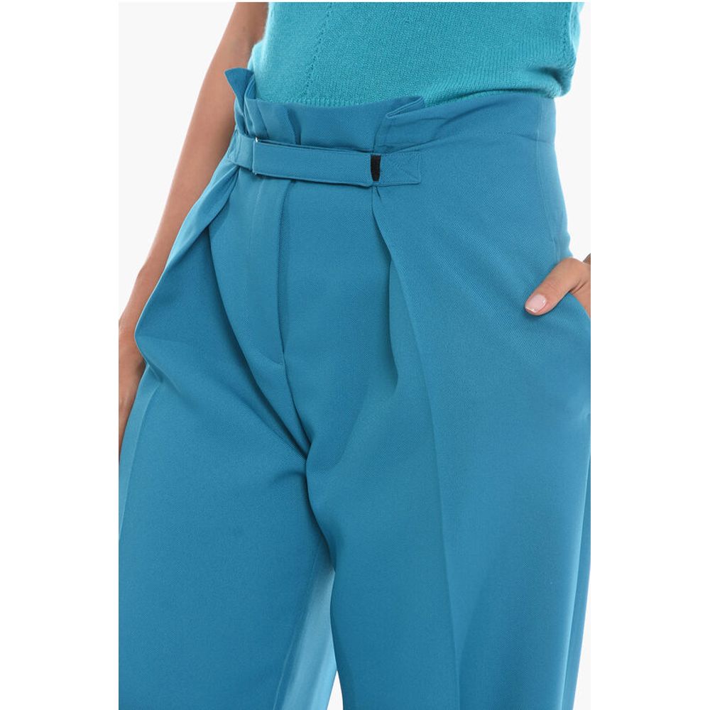 Super Blond Wide-leg Trousers with Velcro Fastening