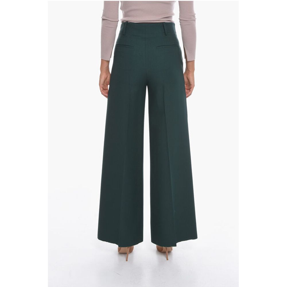 Super Blond Palazzo Trousers with Front-pleat