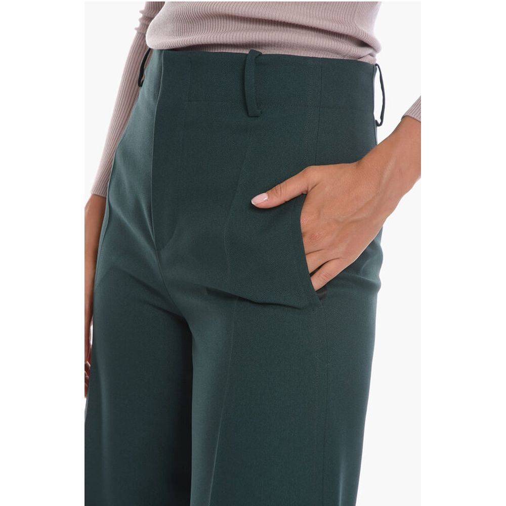 Super Blond Palazzo Trousers with Front-pleat
