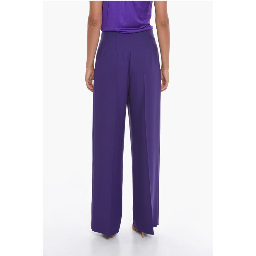 Super Blond Front-pleated Trousers with Wide-leg