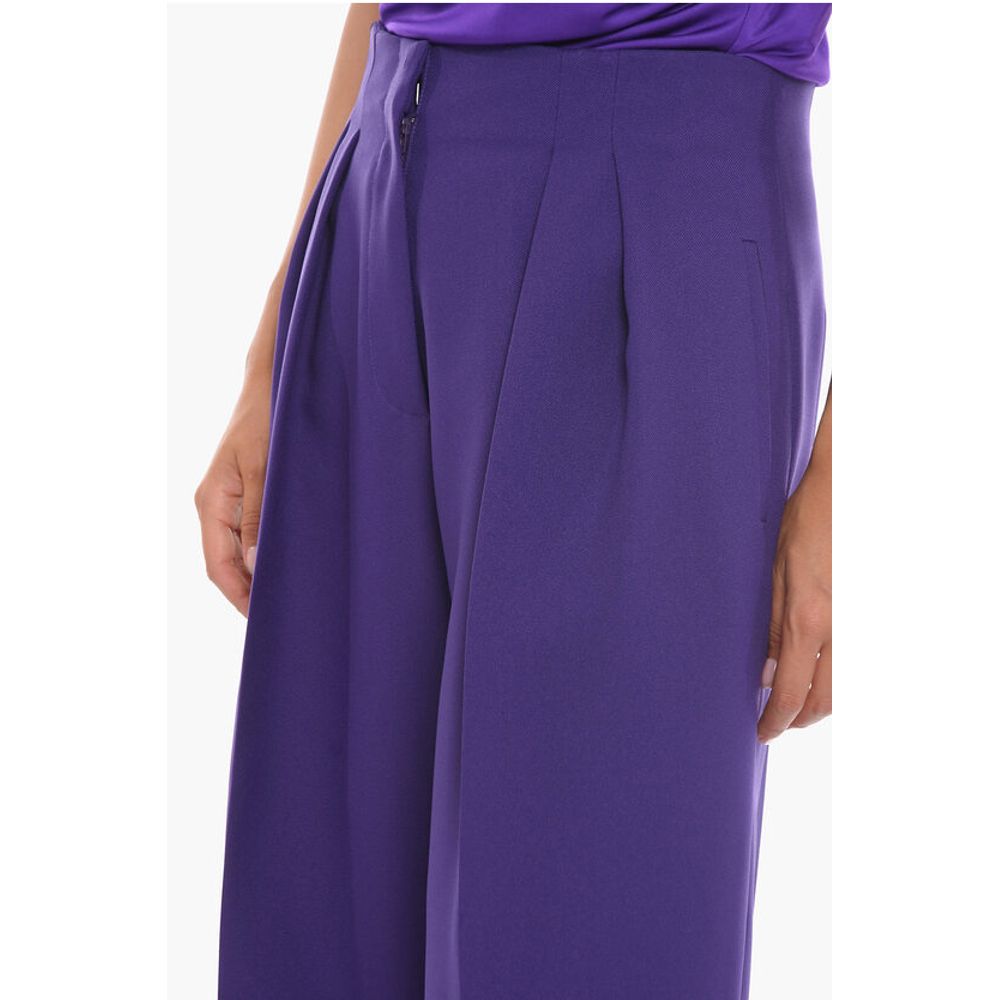 Super Blond Front-pleated Trousers with Wide-leg