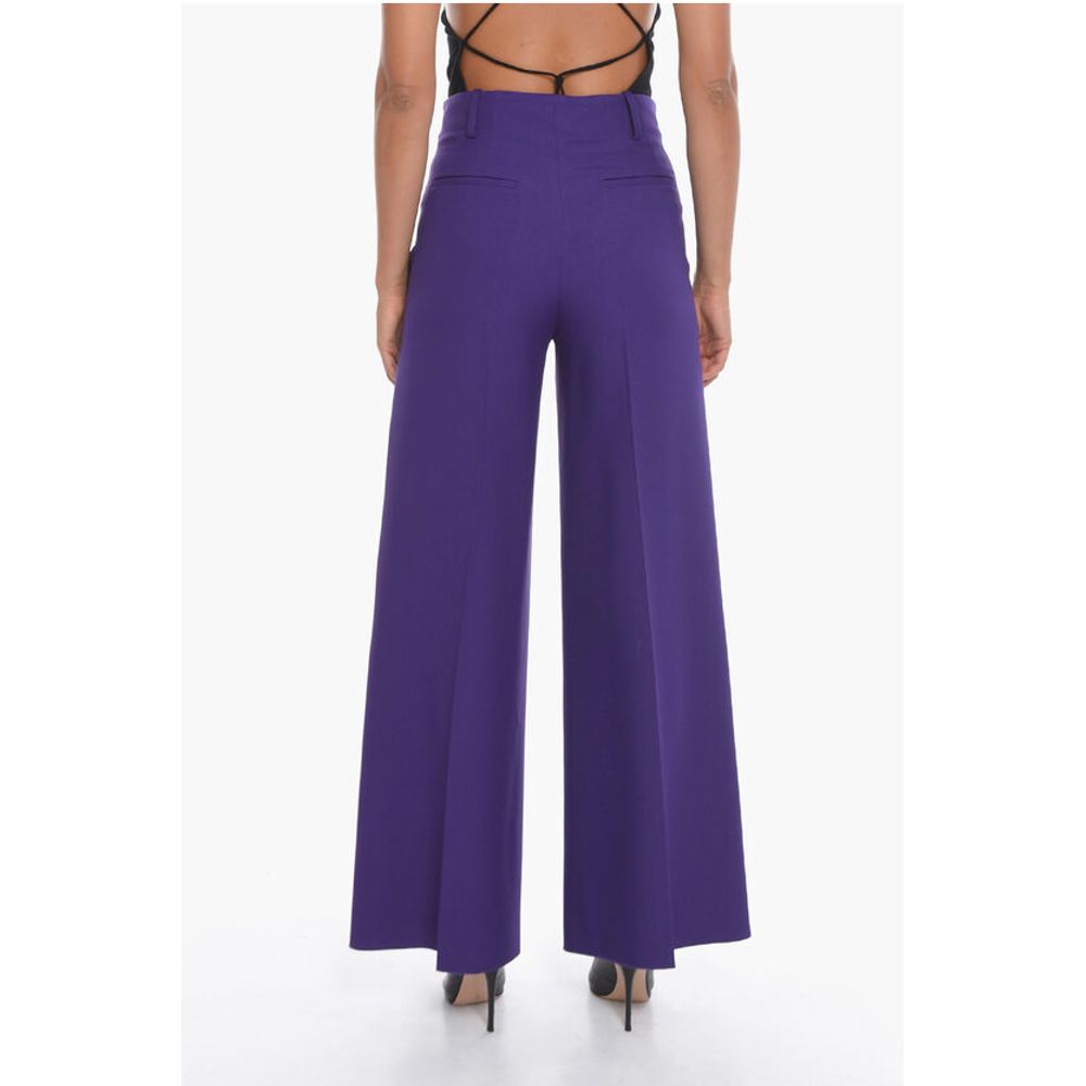 Super Blond Palazzo Trousers with Front-pleat
