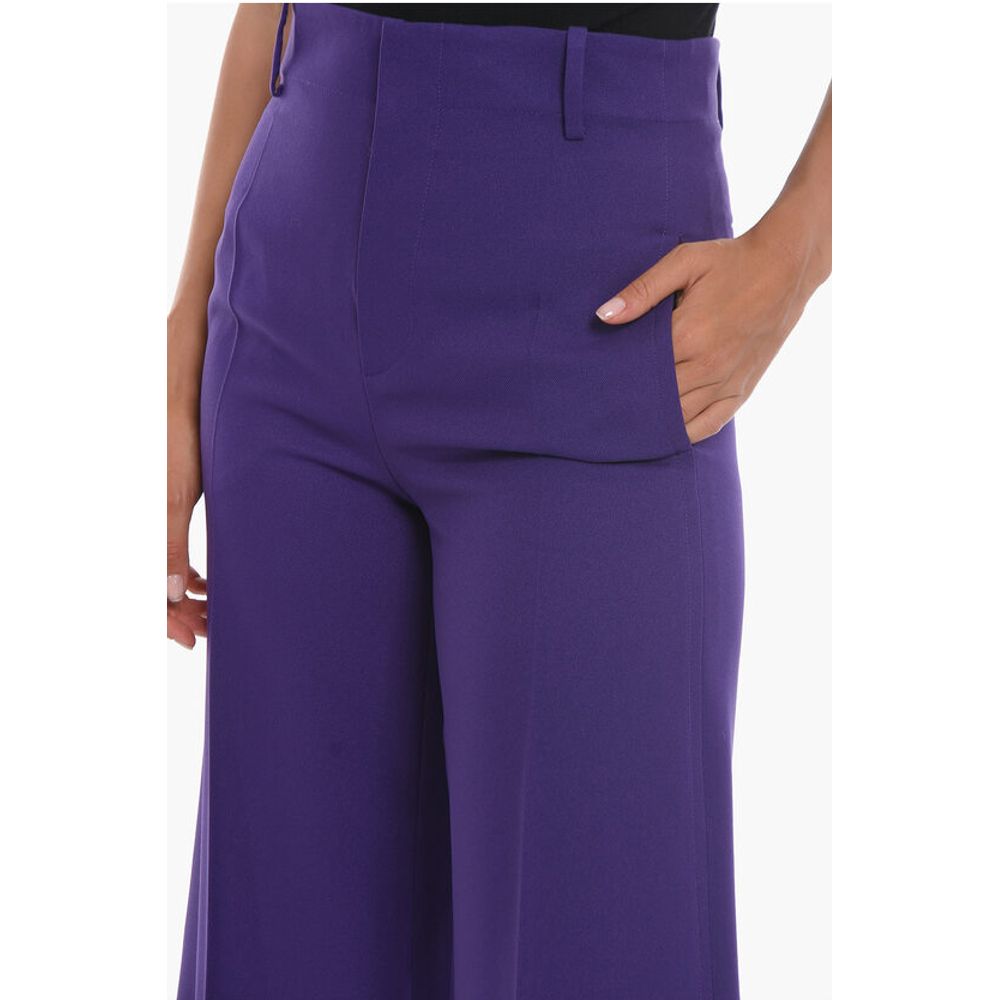 Super Blond Palazzo Trousers with Front-pleat