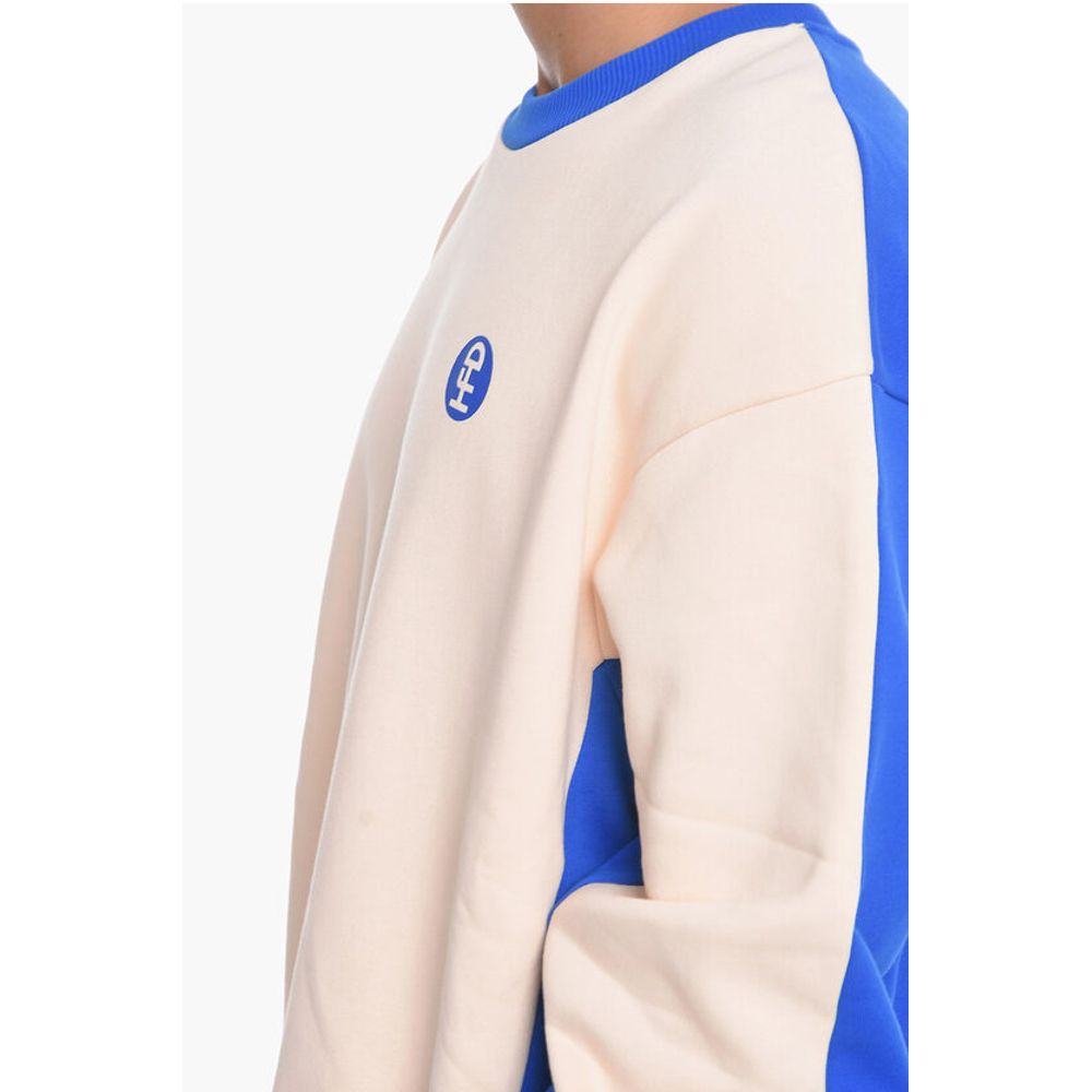 Honey Fucking Dijon Two-Tone Fleeced Cotton Crew-neck Sweatshirt
