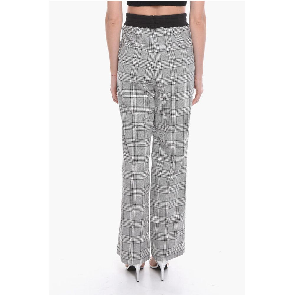 The Mannei Single-pleated District Check Pants with Elastic Waistband