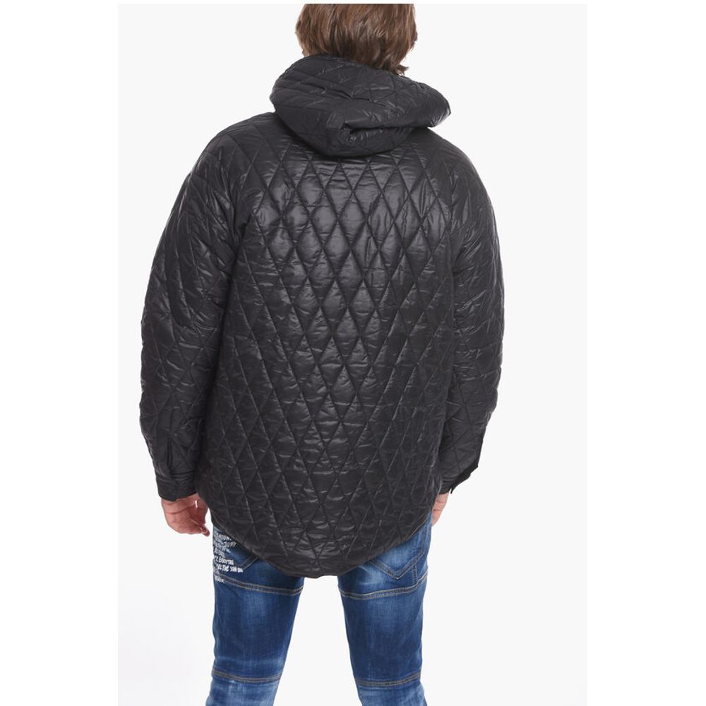 Dsquared² Quilted Shearling Jacket with Logo Patch