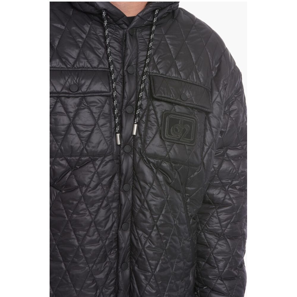 Dsquared² Quilted Shearling Jacket with Logo Patch