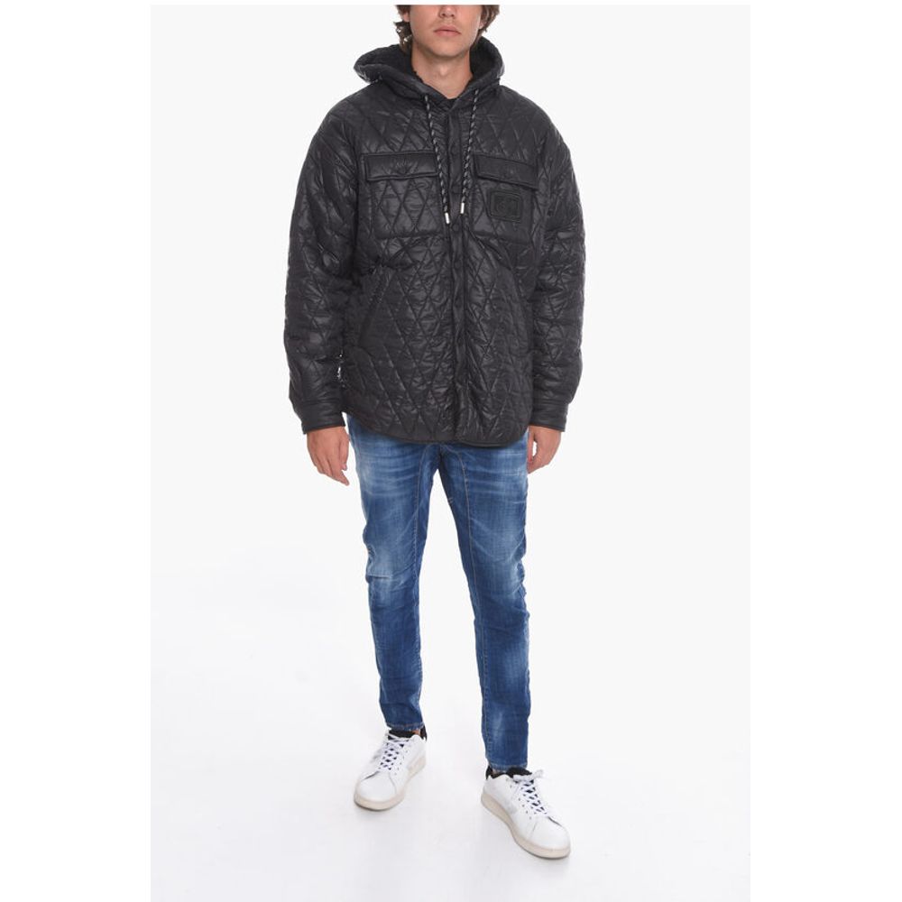 Dsquared² Quilted Shearling Jacket with Logo Patch