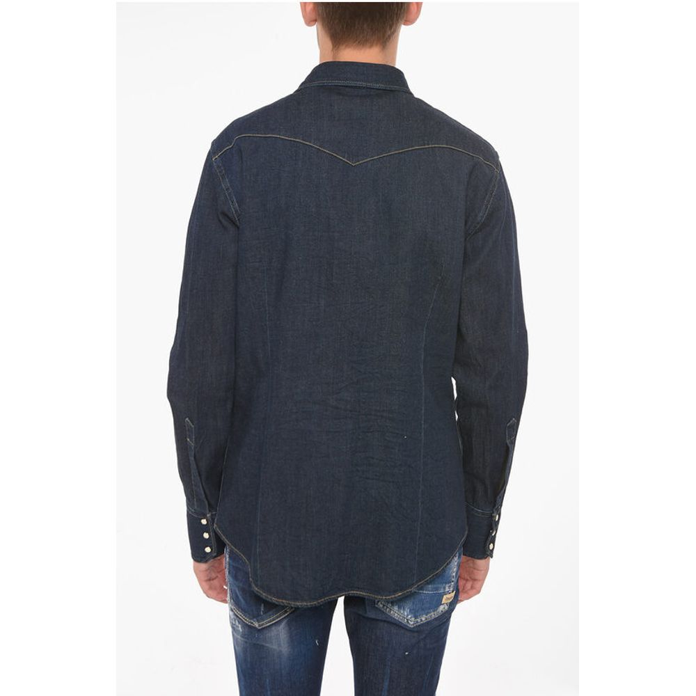 Dsquared² Hemp-blend Denim Western Shirt