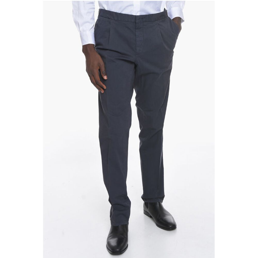 Corneliani ID Stretchy-cotton Chino Pants with Adjustable Waist