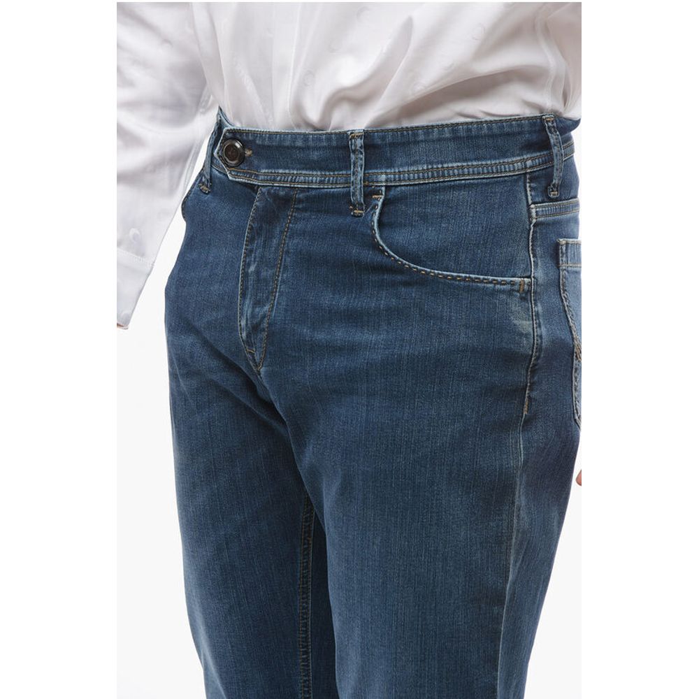 Corneliani ID LUXURY DENIM Dark-washed Jeans with Logo Patch