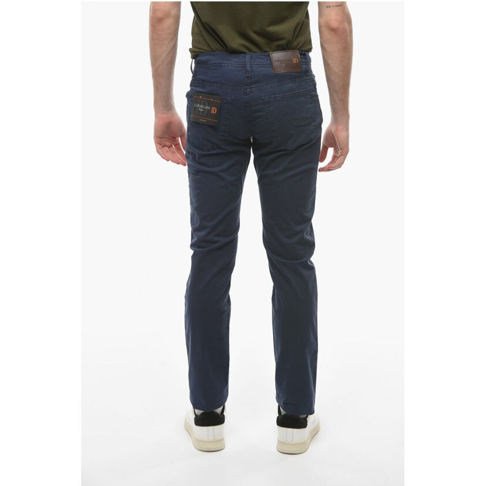 Corneliani ID LUXURY DENIM Embroidered Denim Trousers with Logo Patch 1