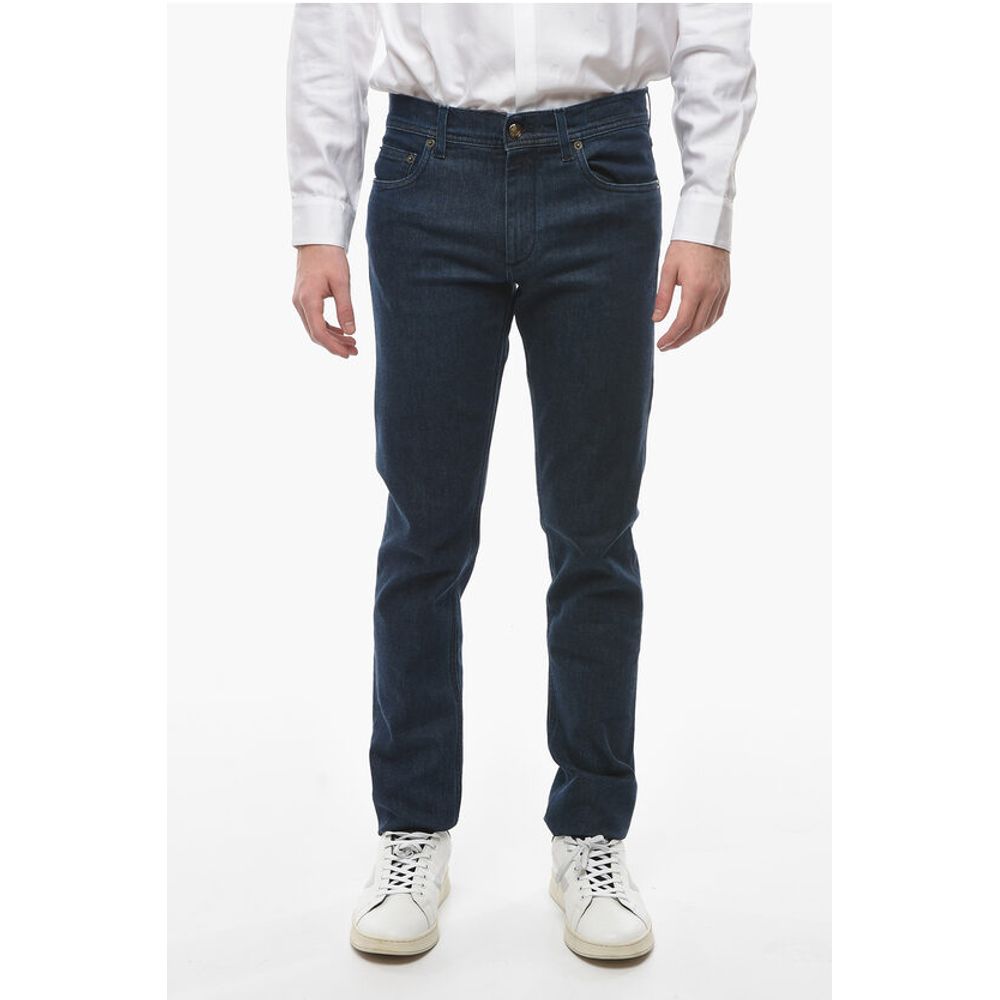 Corneliani ID LUXURY DENIM Denims with Dark Wash and Logo Patch 17cm